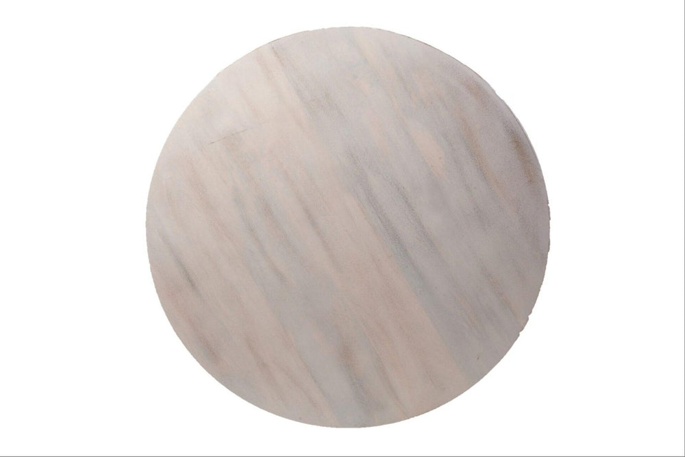 HomeRoots 30 Inch Round Drum Coffee Table Solid Wood Distressed Finish for Farmhouse Living Rooms 30" W x 17" H x 30" D 745557
