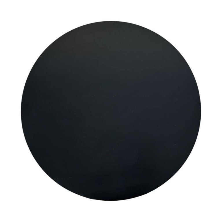 HomeRoots 30 Inch Round Drum Coffee Table Solid Wood Aluminum Base Black Brass Living Room 745564