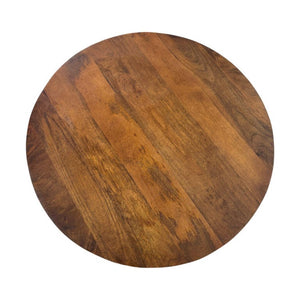 36 Inch Solid Wood Round Coffee Table Drum Base Living Room Accent Chestnut Finish