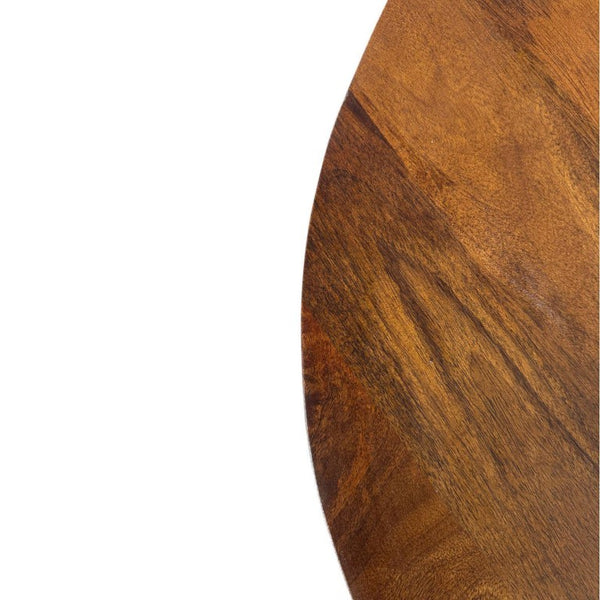 36 Inch Solid Wood Round Coffee Table Drum Base Living Room Accent Chestnut Finish