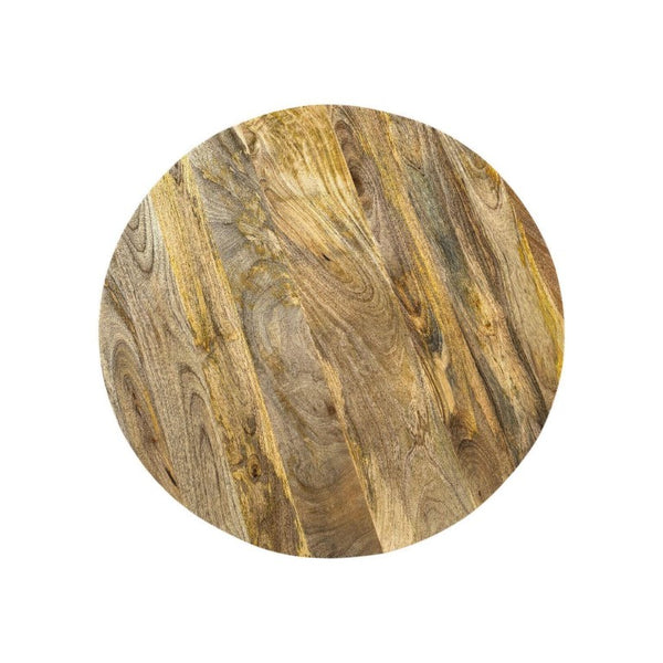 36 Inch Solid Wood Round Drum Coffee Table Handcrafted Accent for Modern Living Room