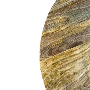 36 Inch Solid Wood Round Drum Coffee Table Handcrafted Accent for Modern Living Room