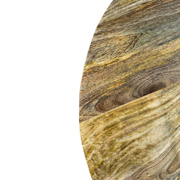 36 Inch Solid Wood Round Drum Coffee Table Handcrafted Accent for Modern Living Room