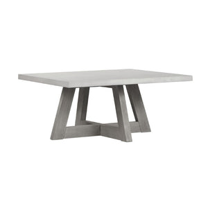 HomeRoots 40 Inch Gray Concrete Top Solid Wood Trestle Base Living Room Coffee Table 745575