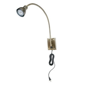 HomeRoots 30 Inch Antiqued Brass Metal Spotlight Sconce for Living Room or Hallway Walls 745576