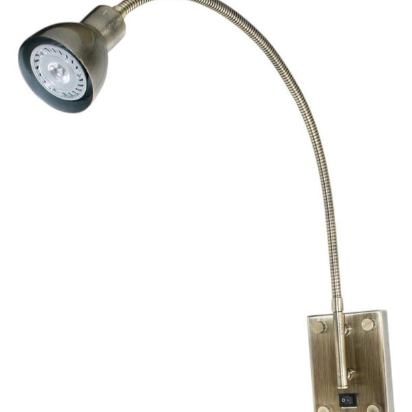 30 Inch Antiqued Brass Metal Spotlight Sconce for Living Room or Hallway Walls
