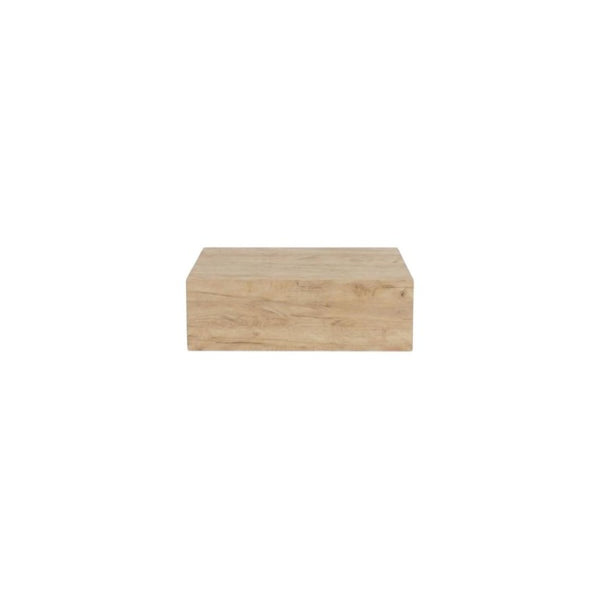 Set of Two Floating Wood Nightstands with Single Drawer for Modern Bedroom Wall Storage