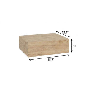 Set of Two Floating Wood Nightstands with Single Drawer for Modern Bedroom Wall Storage