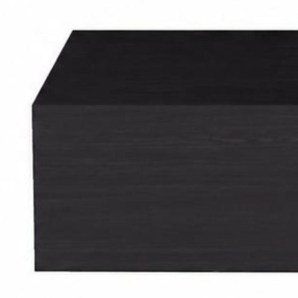 Set of Two Floating Wood Nightstands with Single Drawer for Modern Bedroom Wall Storage