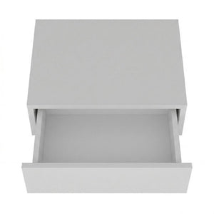 HomeRoots Set of Two Floating Wood Nightstands with Single Drawer for Modern Bedroom Wall Storage White 745582