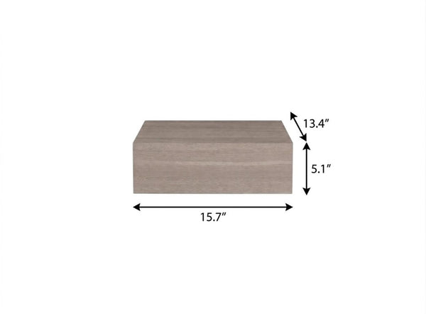Set of Two Floating Wood Nightstands with Single Drawer for Modern Bedroom Wall Storage