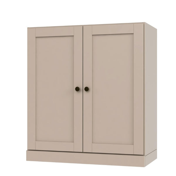 36 Inch Solid Wood Three Tier Adjustable Bookcase with Cabinet Doors for Home Library Storage