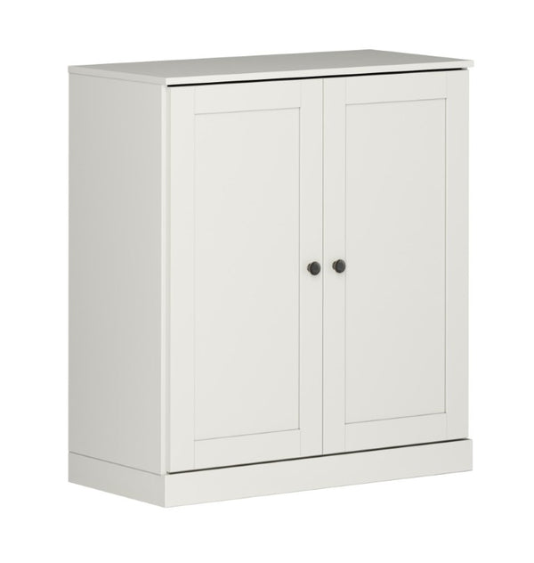36 Inch Solid Wood Three Tier Adjustable Bookcase with Cabinet Doors for Home Library Storage