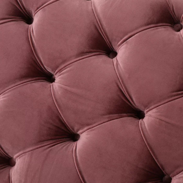 English Elm Ottoman Velvet Bench with Diamond Tufting for Modern Glam Living Room Seating 74561.00BLSH
