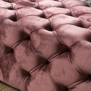 English Elm Ottoman Velvet Bench with Diamond Tufting for Modern Glam Living Room Seating 74561.00BLSH