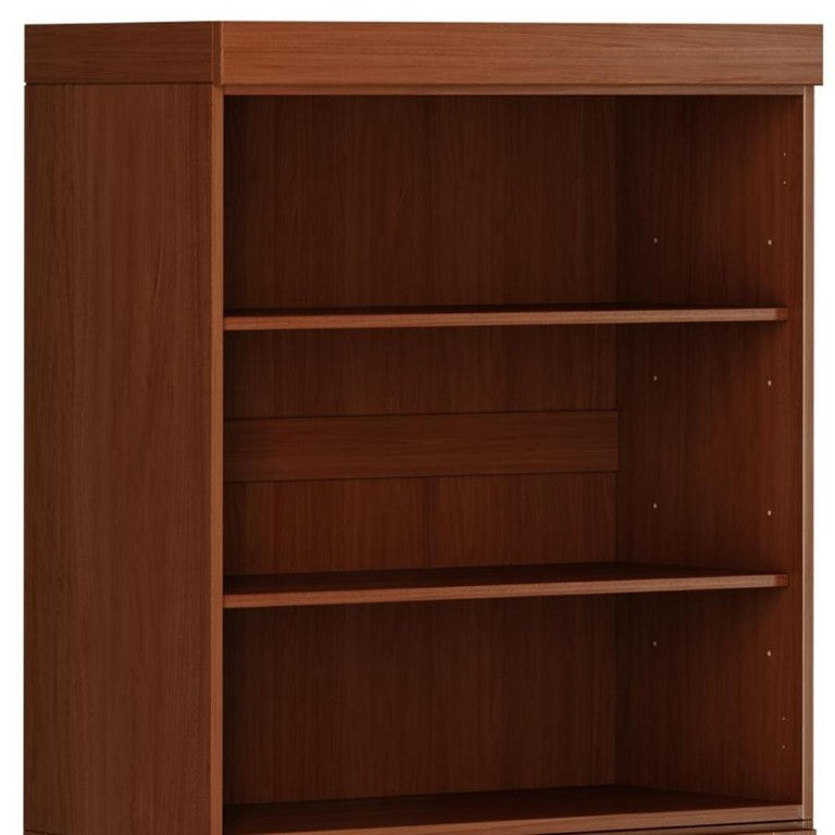 HomeRoots 72 Inch Solid Wood Six Shelf Adjustable Bookcase with Cabinet Doors for Living Room 745619