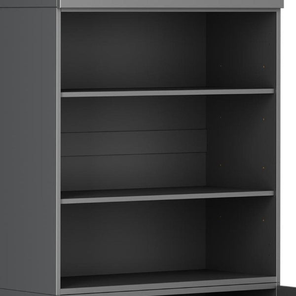 72 Inch Solid Wood Six Shelf Bookcase with Cabinet Doors for Study or Living Room