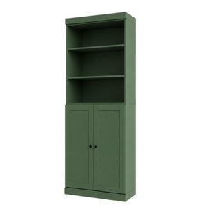 HomeRoots 72 Inch Solid Wood Six Shelf Bookcase with Cabinet Doors for Library or Living Room 745625