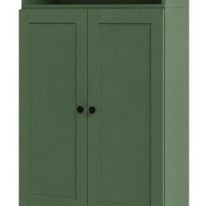 72 Inch Solid Wood Six Shelf Bookcase with Cabinet Doors for Library or Living Room