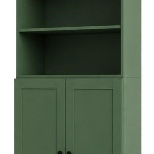 72 Inch Solid Wood Six Shelf Bookcase with Cabinet Doors for Library or Living Room