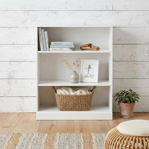 36 Inch Solid Wood Bookcase with Three Adjustable Shelves for Home Office or Library