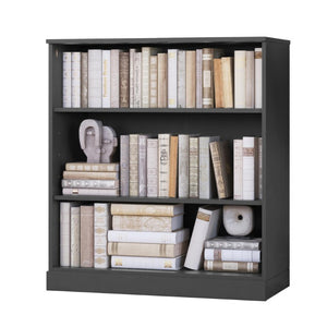36 Inch Solid Wood Bookcase with Three Adjustable Shelves for Home Office or Library
