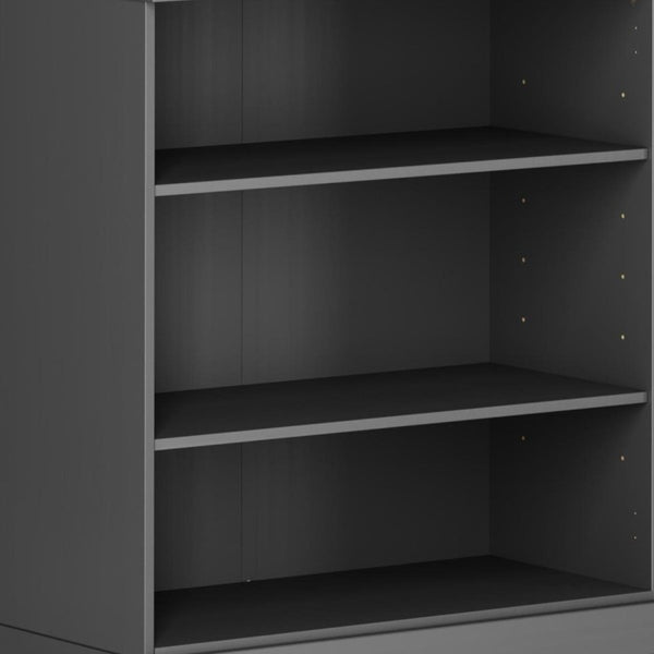 36 Inch Solid Wood Bookcase with Three Adjustable Shelves for Home Office or Library
