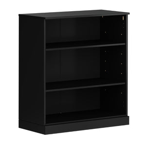 36 Inch Solid Wood Bookcase with Three Adjustable Shelves for Home Office or Library