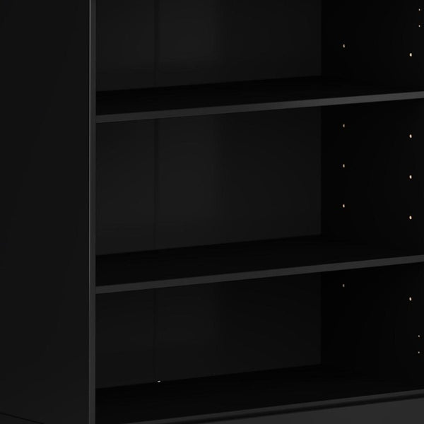 36 Inch Solid Wood Bookcase with Three Adjustable Shelves for Home Office or Library