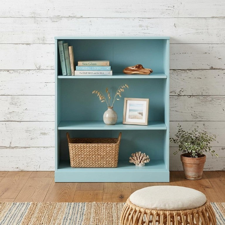 HomeRoots 36 Inch Solid Wood Adjustable Three Tier Bookcase for Home Office Library or Living Room 32 inches 745637