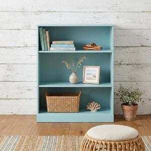 36 Inch Solid Wood Adjustable Three Tier Bookcase for Home Office Library or Living Room