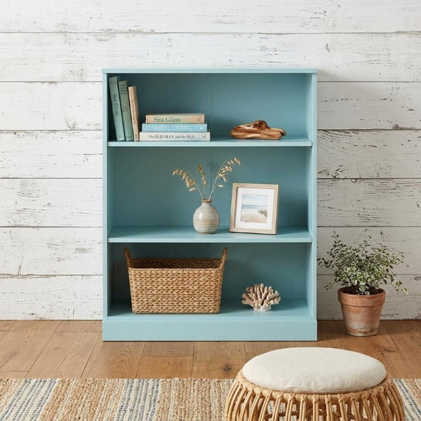 36 Inch Solid Wood Adjustable Three Tier Bookcase for Home Office Library or Living Room