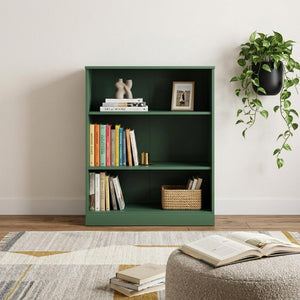 36 Inch Solid Wood Bookcase with Three Adjustable Shelves for Home Office or Library