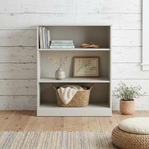 36 Inch Solid Wood Bookcase with Three Adjustable Shelves for Home Office or Library