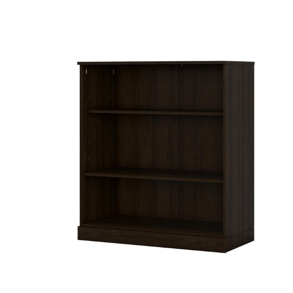 36 Inch Solid Wood Bookcase with Three Adjustable Shelves for Home Office or Library