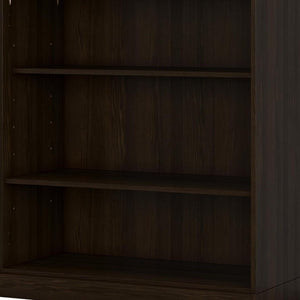36 Inch Solid Wood Bookcase with Three Adjustable Shelves for Home Office or Library
