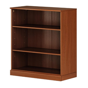 36 Inch Solid Wood Bookcase with Three Adjustable Shelves for Home Office or Library