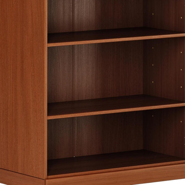 36 Inch Solid Wood Bookcase with Three Adjustable Shelves for Home Office or Library