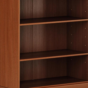 36 Inch Solid Wood Bookcase with Three Adjustable Shelves for Home Office or Library
