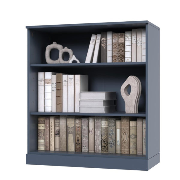 36 Inch Solid Wood Three Shelf Adjustable Bookcase for Home Library and Living Room Display