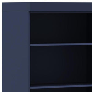 72 Inch Solid Wood Six Shelf Library Bookcase with Cabinet Doors for Living Room