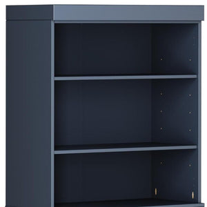 72 Inch Solid Wood Six Shelf Library Bookcase with Cabinet Doors French Style Home Storage