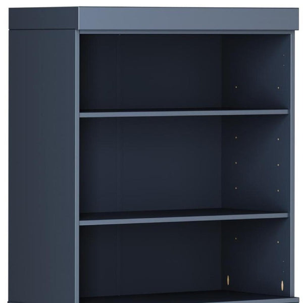 72 Inch Solid Wood Six Shelf Library Bookcase with Cabinet Doors French Style Home Storage