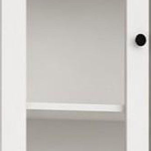72 Inch Solid White Wood Six Shelf Bookcase with Four Cabinet Doors for Living Room