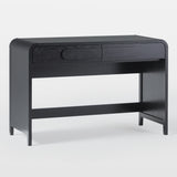 Chantelle Modern Curved Writing Desk with Statement Wood Drawer Pulls Black WECHA42OS2BL0 Walker Edison