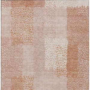 8 X 10 Abstract Coral Polyester Area Rug Washable Stain Resistant Indoor Outdoor