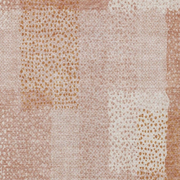 9 X 12 Coral Orange Abstract Polyester Area Rug Stain Resistant Indoor Outdoor