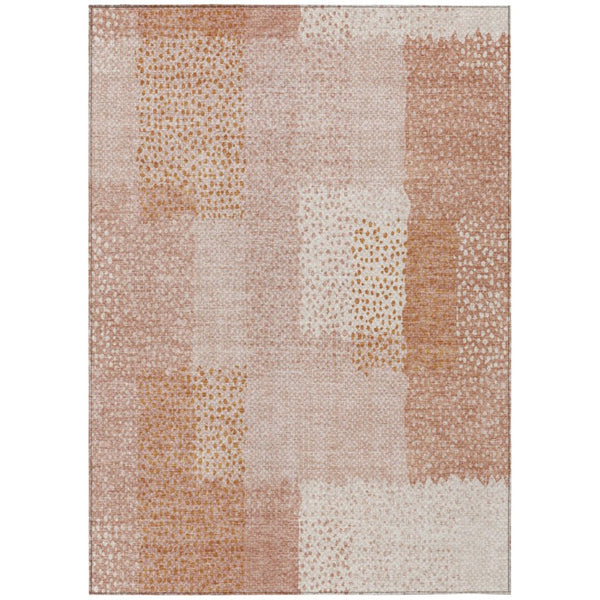 HomeRoots 10 X 14 Abstract Coral Polyester Area Rug Washable Stain Resistant Indoor Outdoor 745791