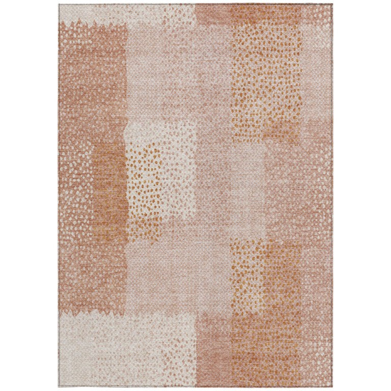 HomeRoots 10 X 14 Abstract Coral Polyester Area Rug Washable Stain Resistant Indoor Outdoor 745791