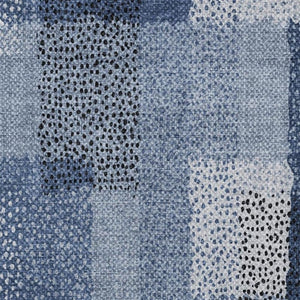 10 X 14 Abstract Denim Blue Washable Polyester Rug for Indoor Outdoor Living Spaces